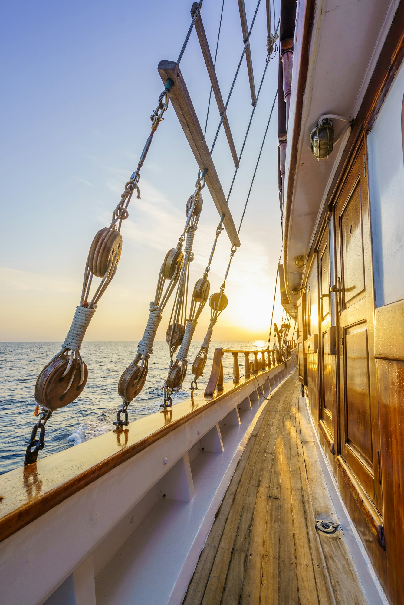 Sunset at the Sailboat deck while cruising